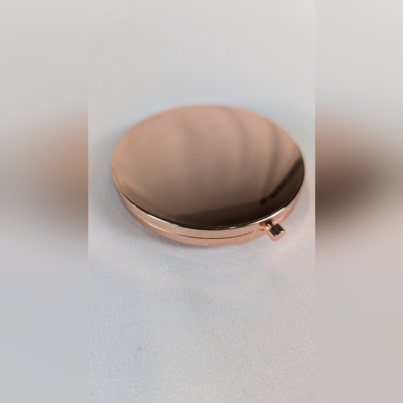 Compact Mirror Designer Inspired Cosmetic Faux Rose Gold Rhinestone Sparkle NWOT - Picture 3 of 6